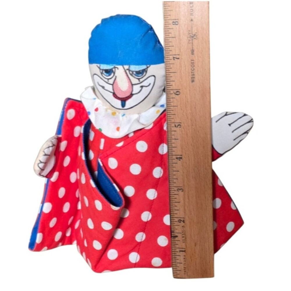 Vintage 1990 USA Made Clown Shelf Sitter Pair Plush Spring Bounce Dolls - Picture 4 of 12